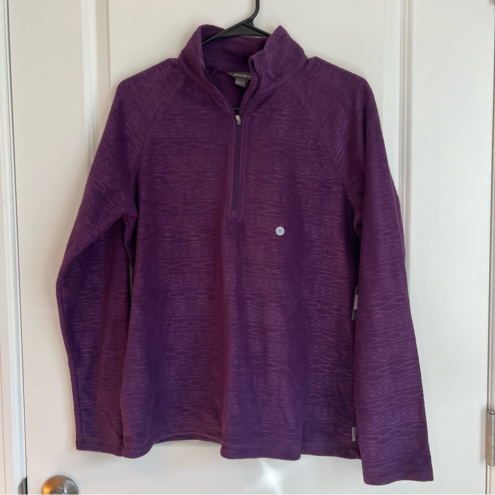 NWT Eddie Bauer Fast Fleece Raglan Quarter Zip Amethyst Size M